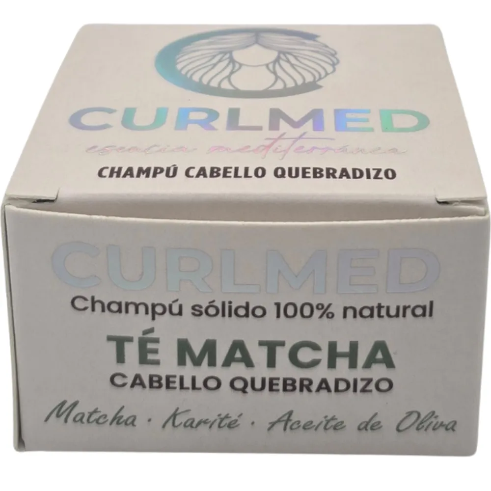 CurlMed Champú Sólido Cabello Quebradizo Té Matcha 80g - Imagen 5